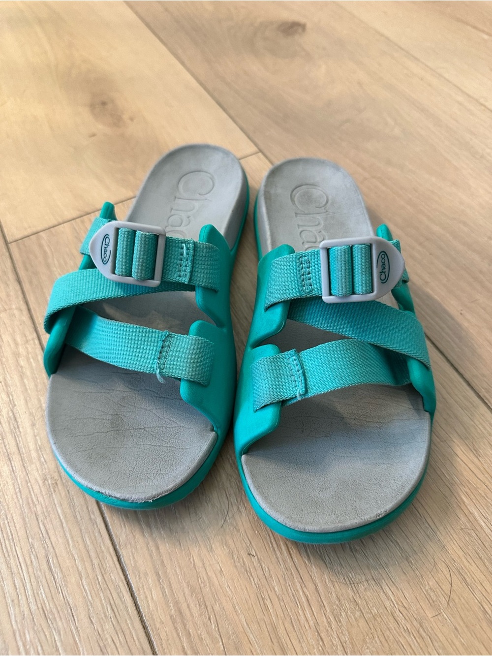 Chaco Kids Turquoise Adjustable Slide Sandals